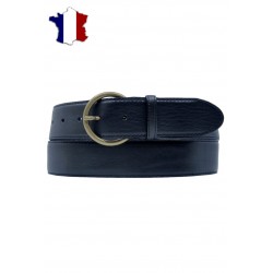 Ceinture en cuir de vachette 40mm boucle dorée vIeilli