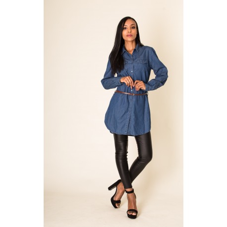 Chemise longue Denim Nina Carter